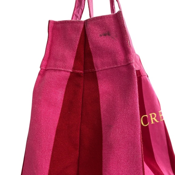 Victoria's Secret Pink Red Striped Canvas Tote Bag Metallic Beach Travel Summer - Picture 6 of 16